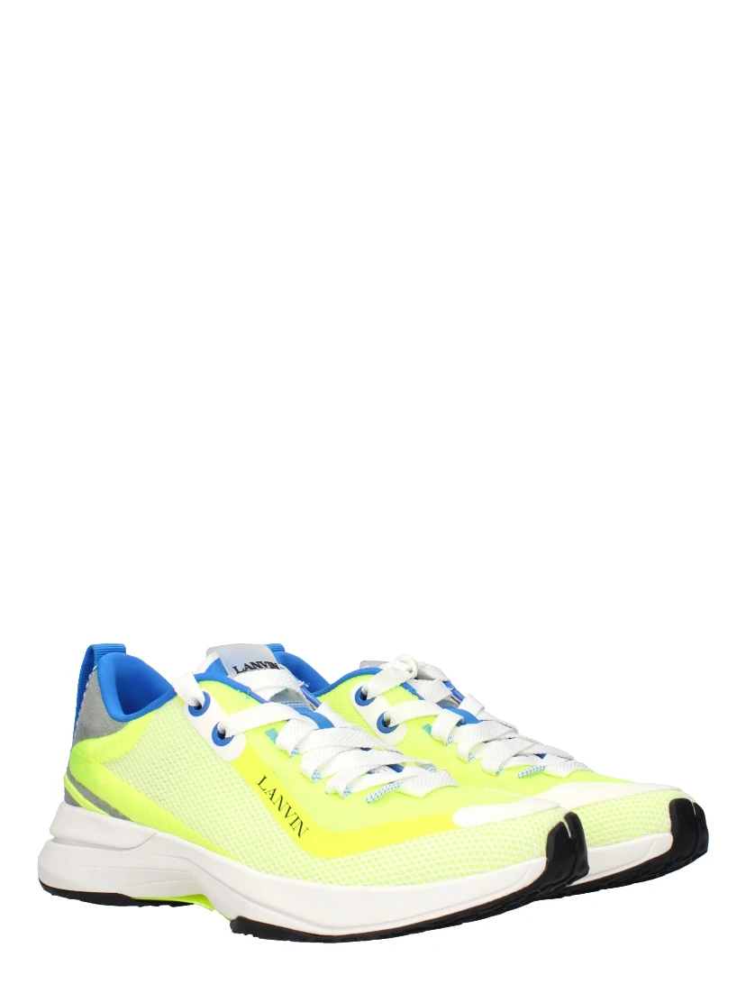 Yellow Fabric Athletic Sneakers