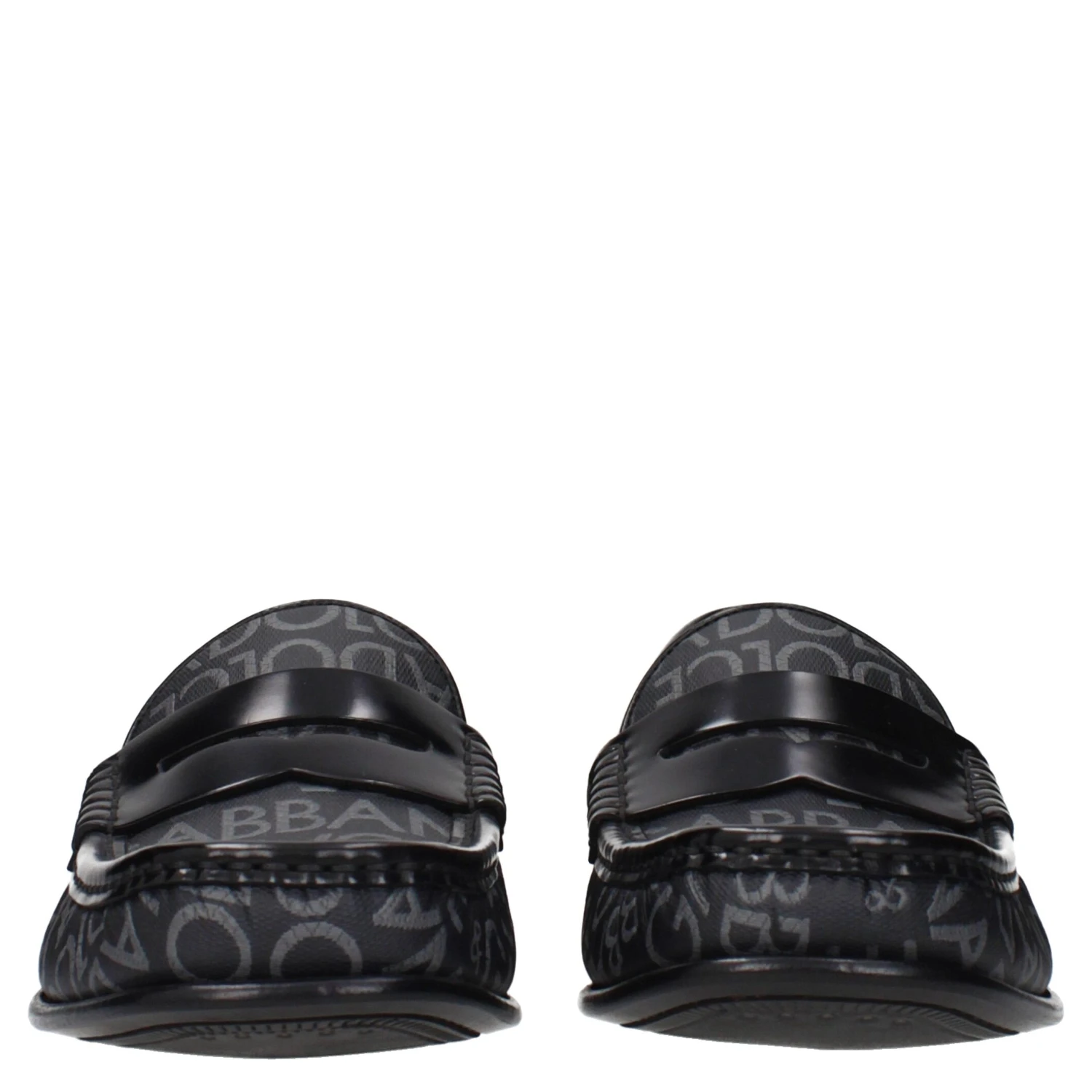 Black Fabric Slip-On Loafers