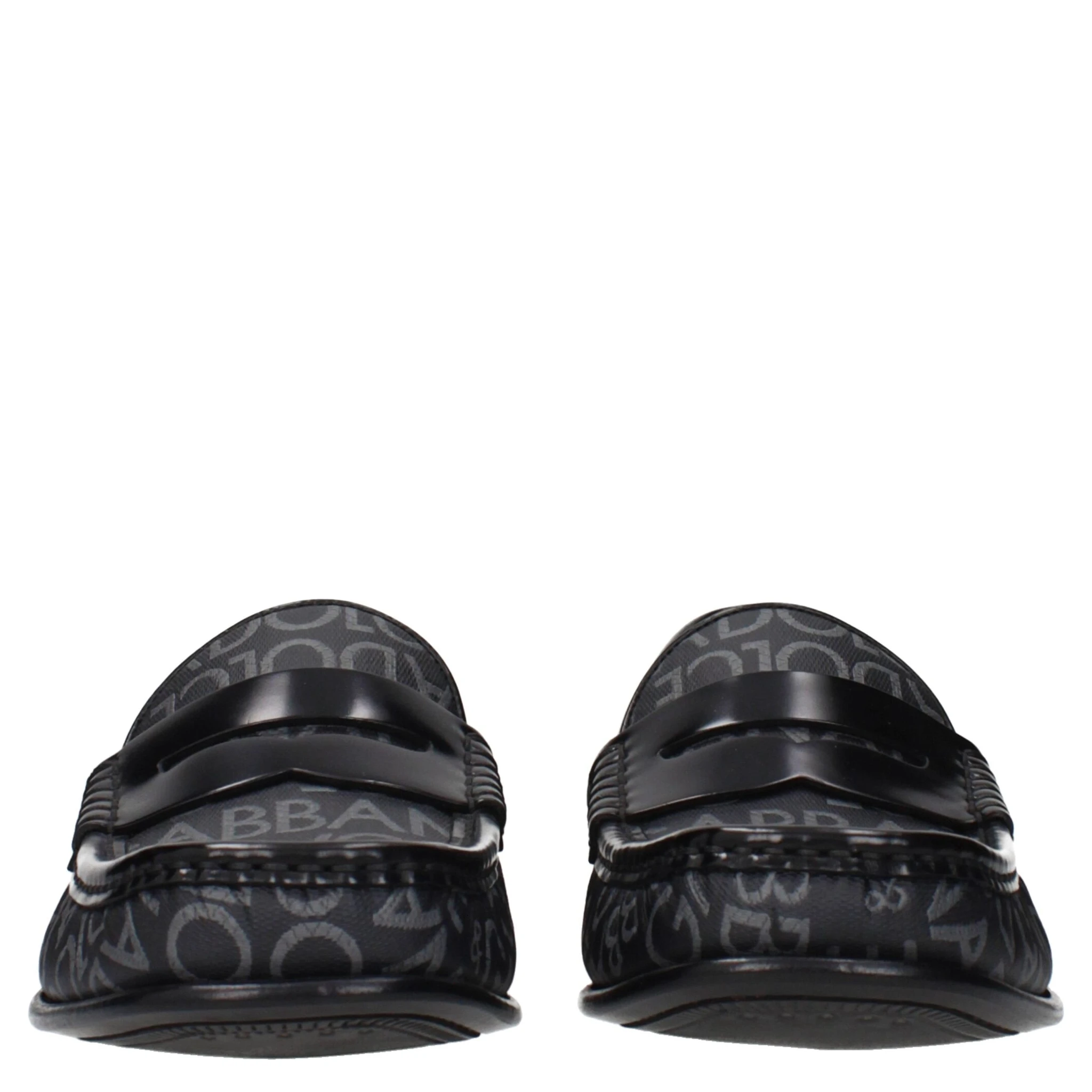 Black Fabric Slip-On Loafers