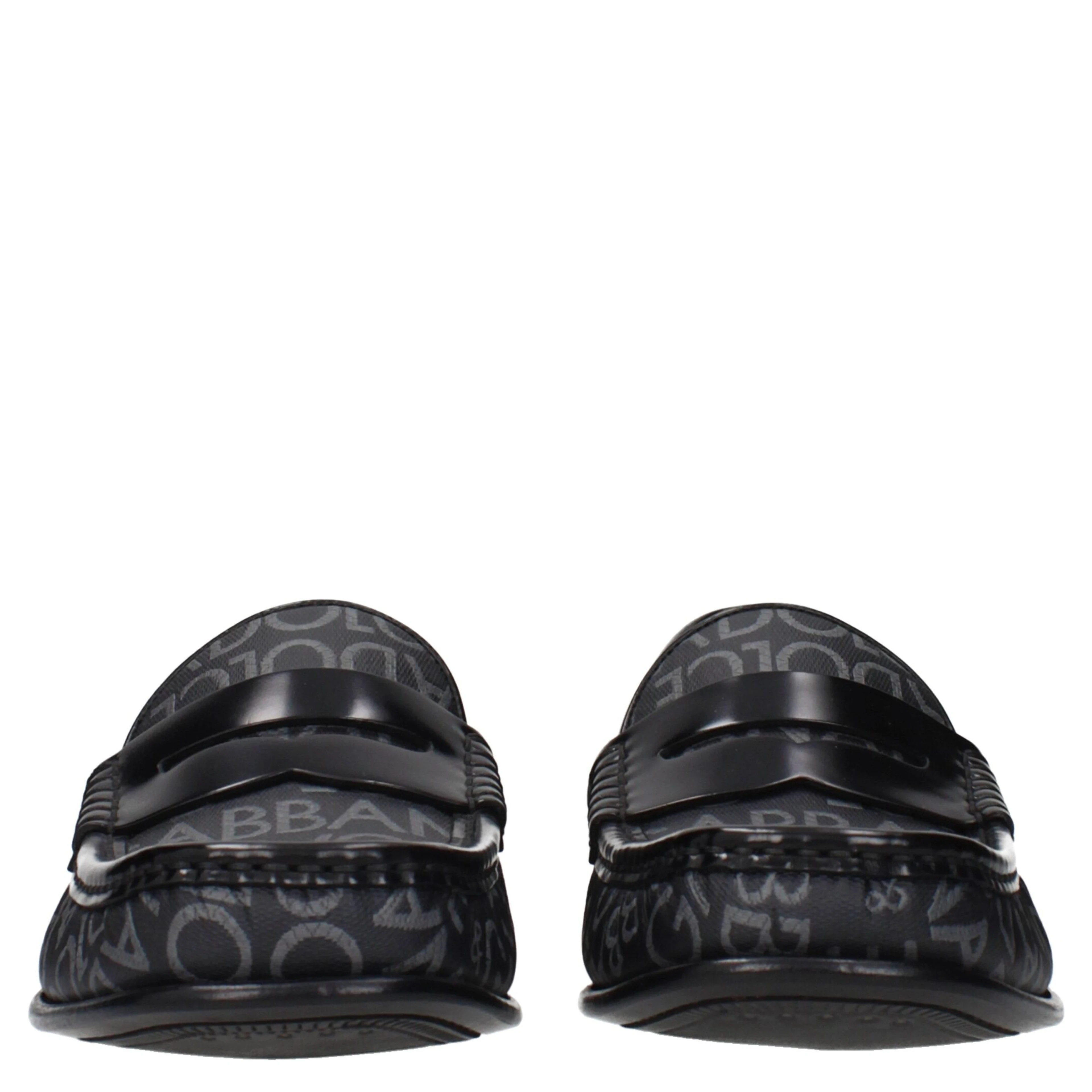 Black Fabric Slip-On Loafers