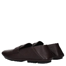 Brown Leather Slip-On Loafers