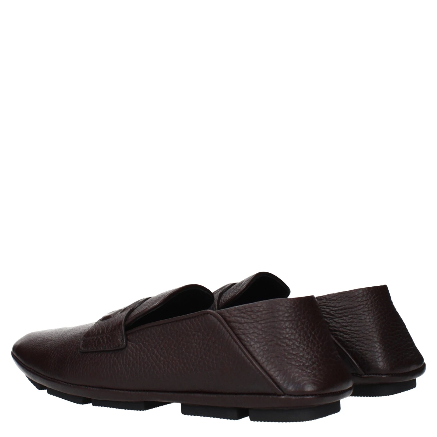 Brown Leather Slip-On Loafers