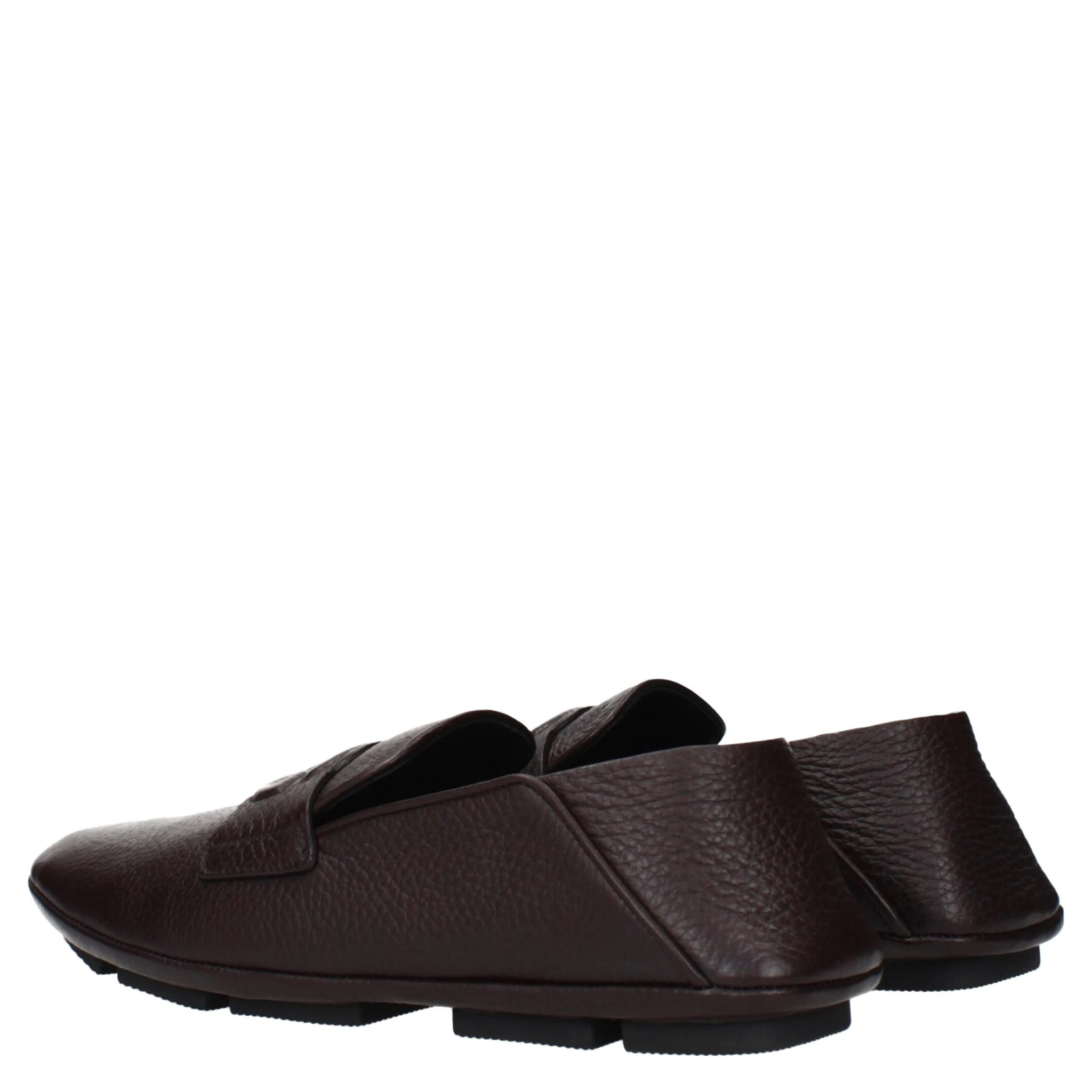 Brown Leather Slip-On Loafers
