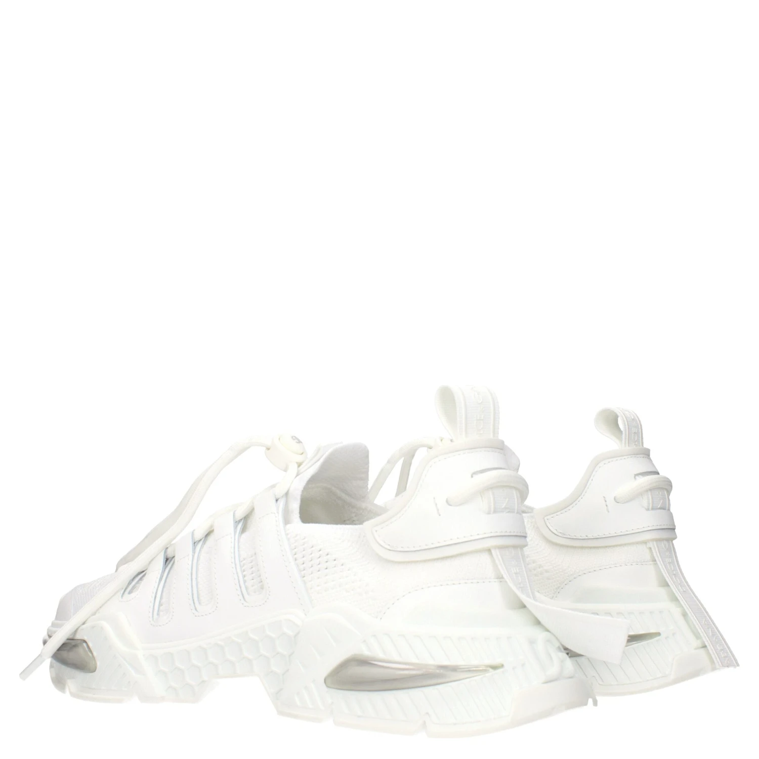 White Fabric Athletic Sneakers
