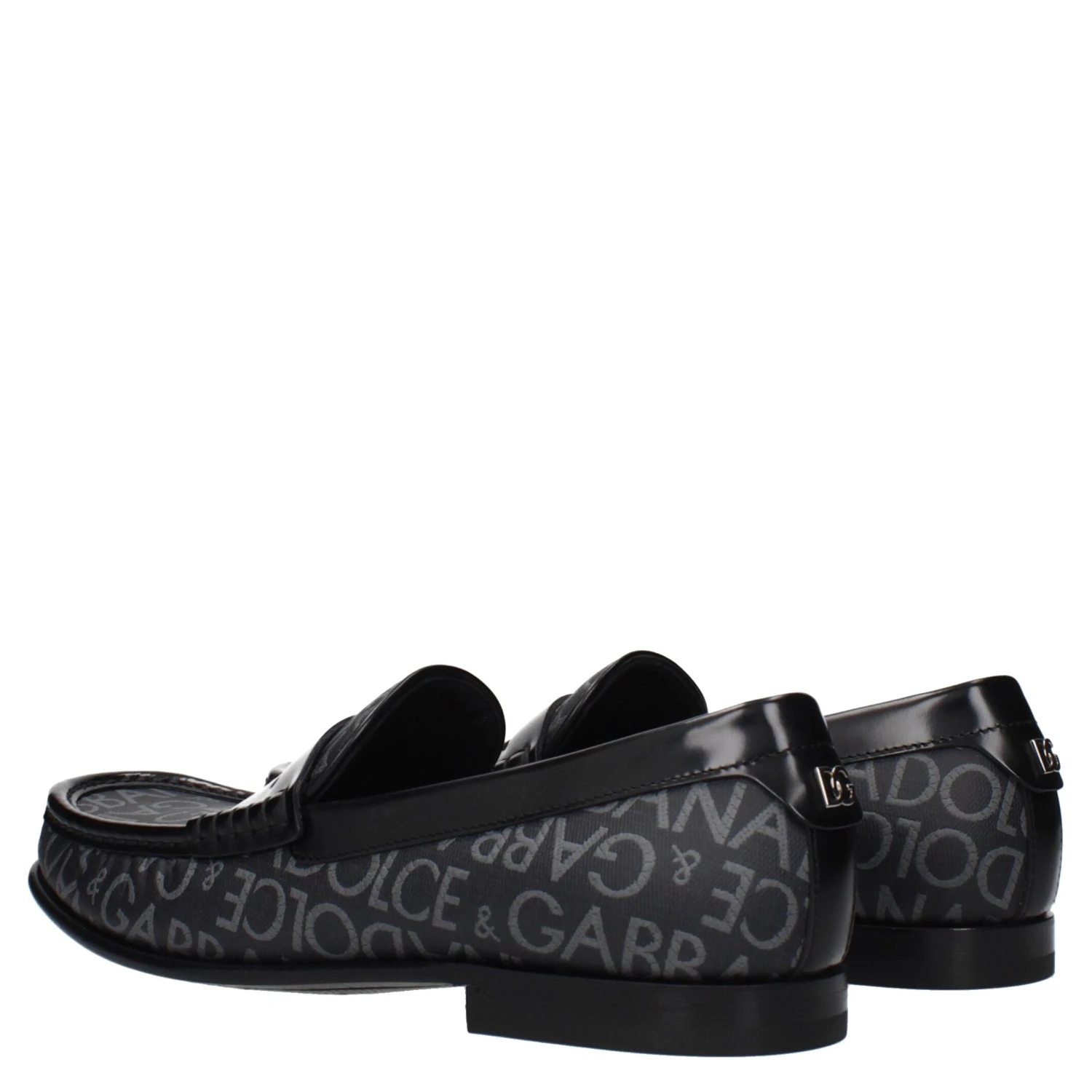 Black Fabric Slip-On Loafers