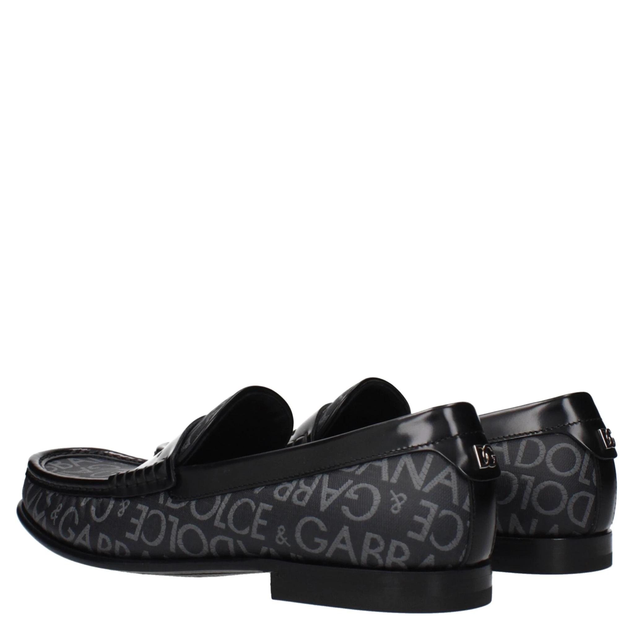 Black Fabric Slip-On Loafers