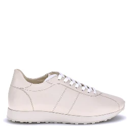 Cream Calf Leather Bos Taurus Low Top Sneakers
