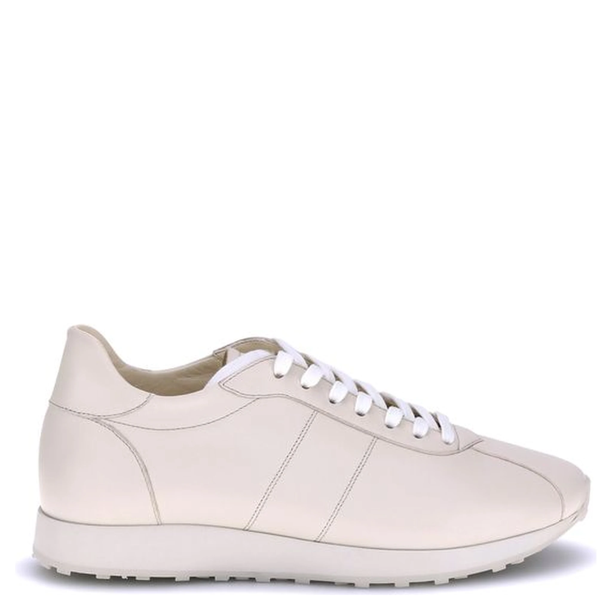 Cream Calf Leather Bos Taurus Low Top Sneakers