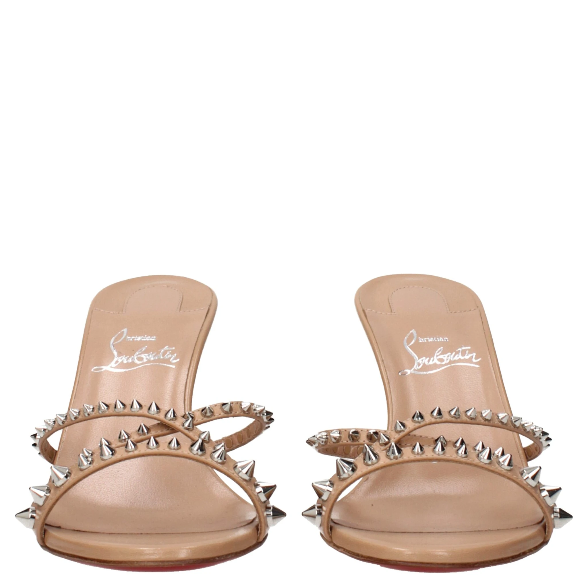 Pink Leather Stiletto Heel Sandals