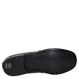 Black Fabric Slip-On Loafers