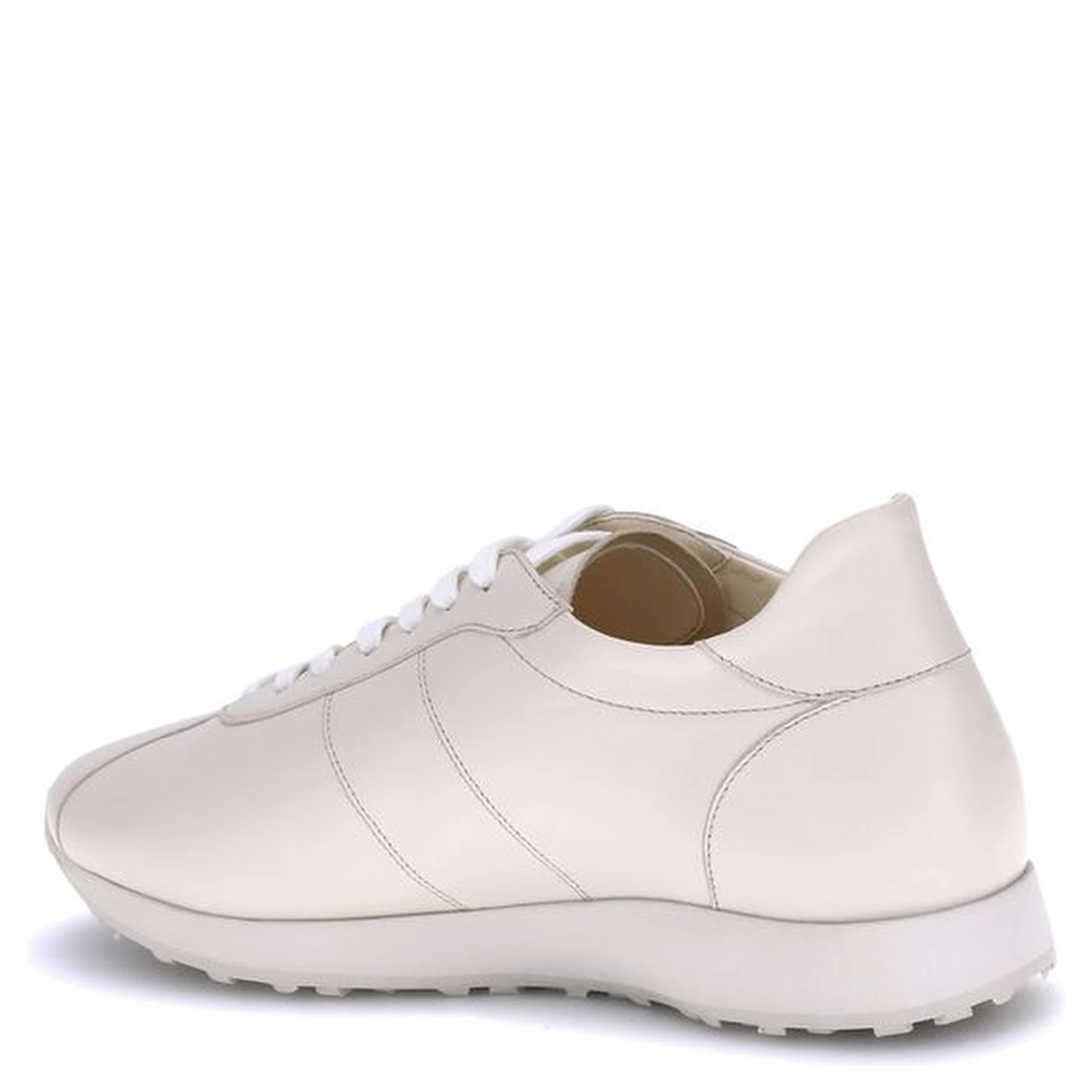 Cream Calf Leather Bos Taurus Low Top Sneakers
