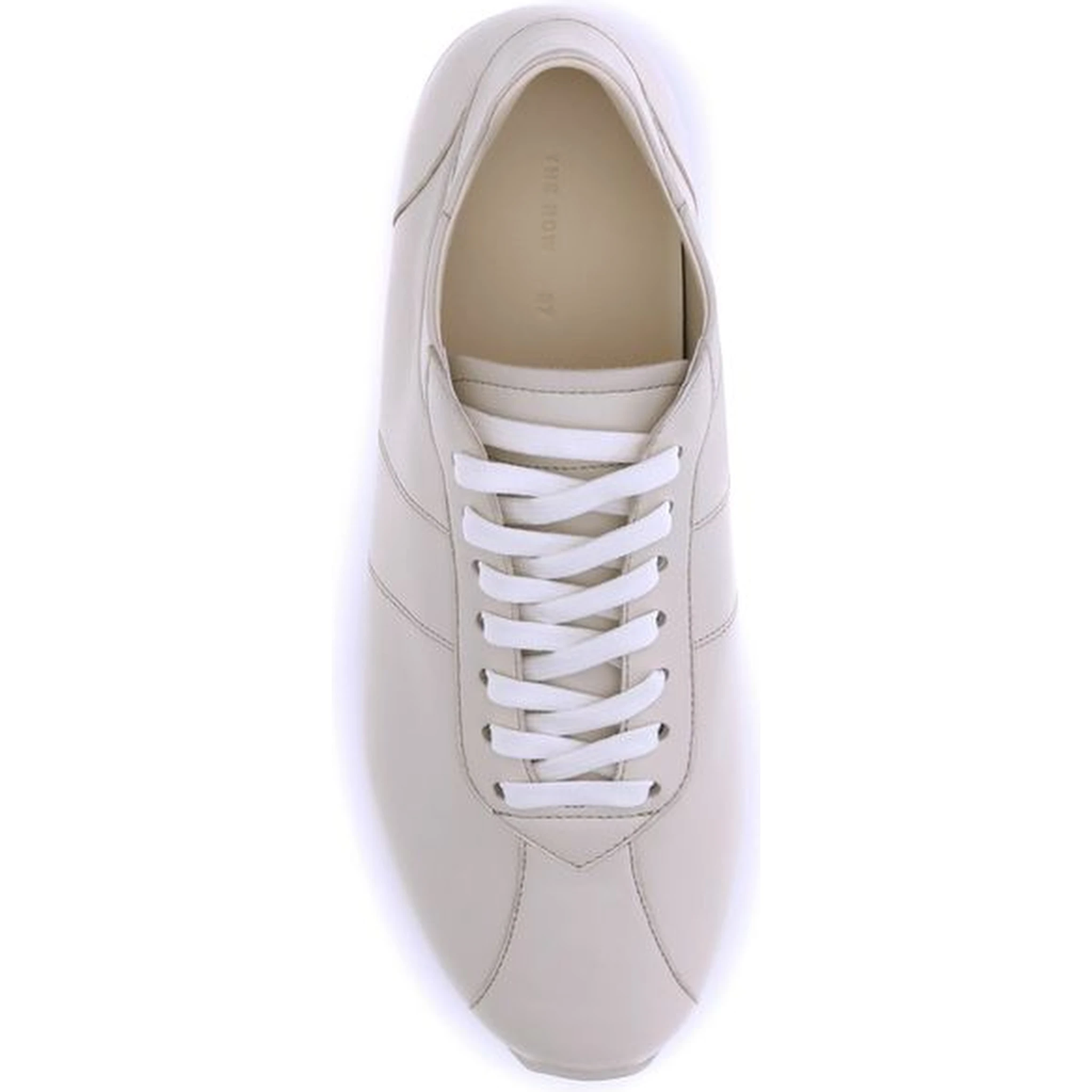 Cream Calf Leather Bos Taurus Low Top Sneakers