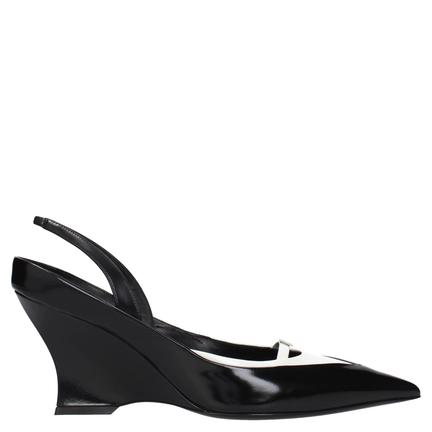 Black Leather Wedge Sandals