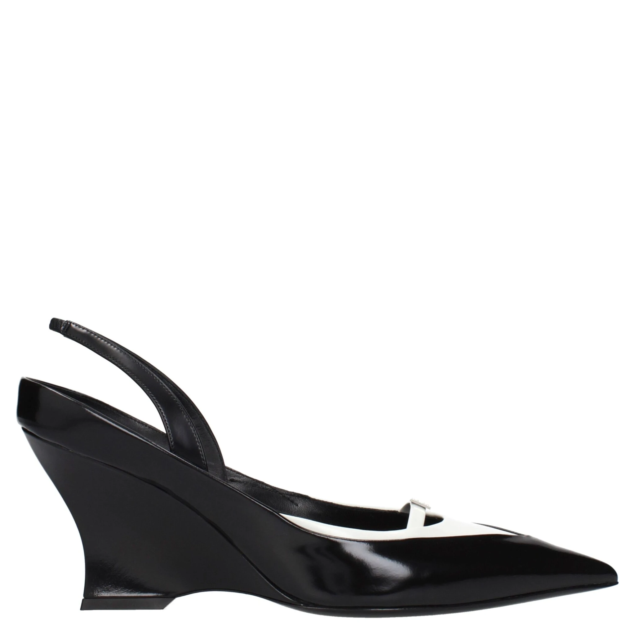 Black Leather Wedge Sandals