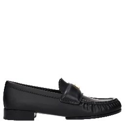Black Leather Slip-On Loafers