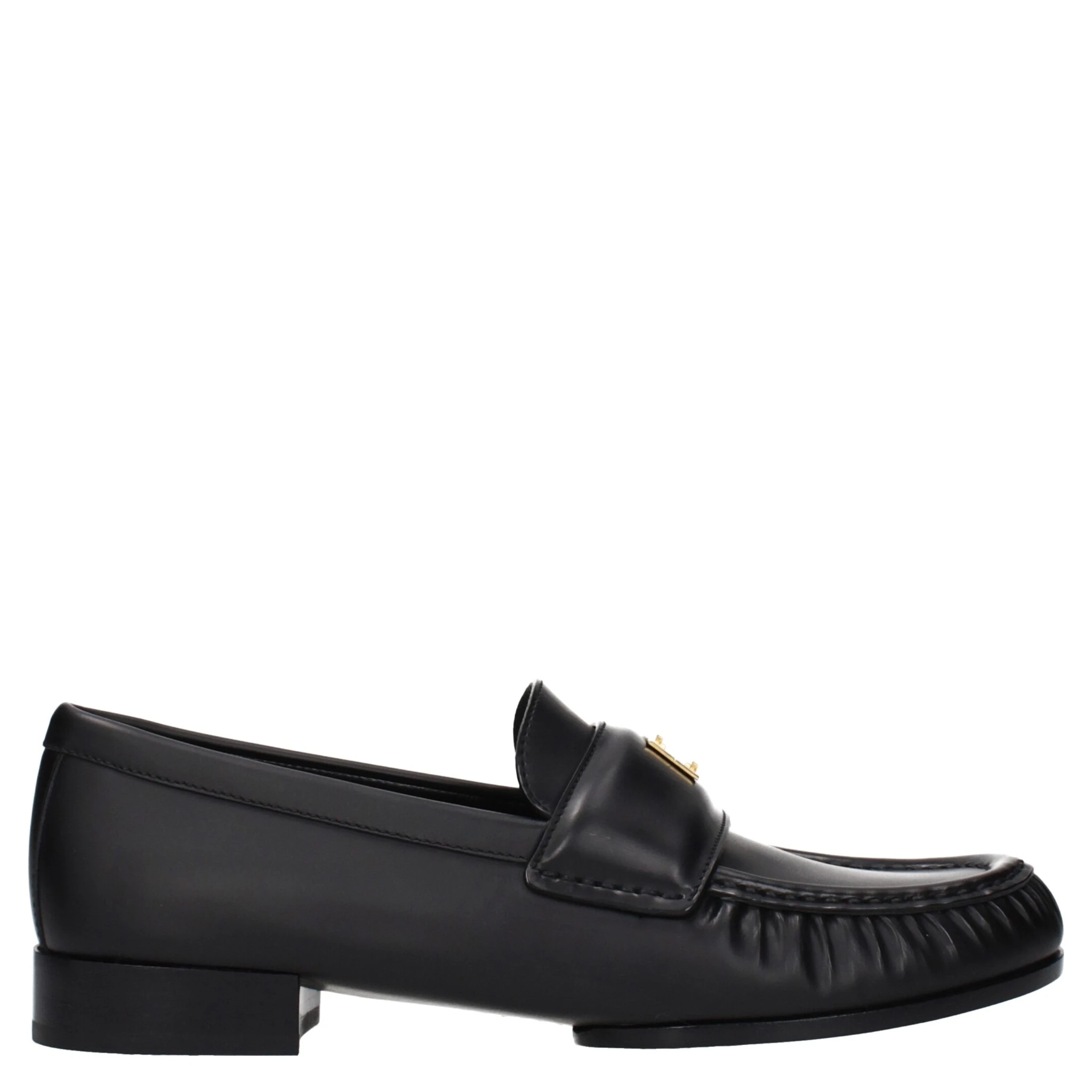 Black Leather Slip-On Loafers