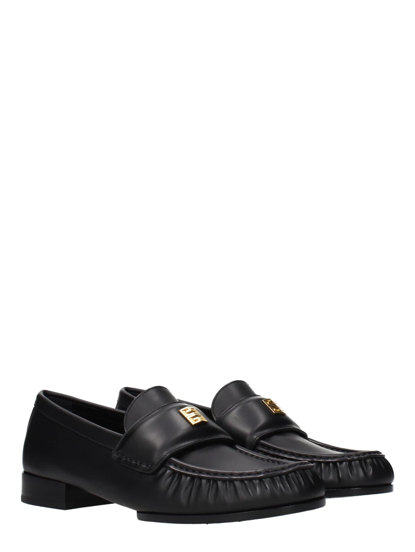 Black Leather Slip-On Loafers