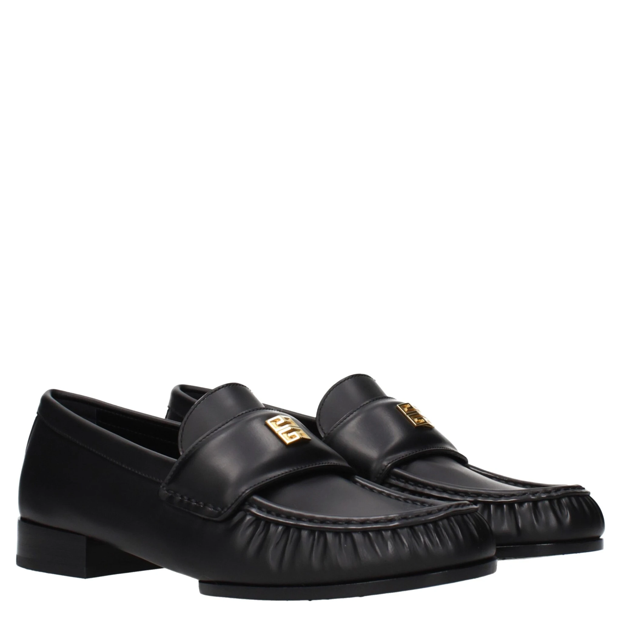 Black Leather Slip-On Loafers