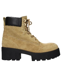 حذاء كاحل من الجلد البني