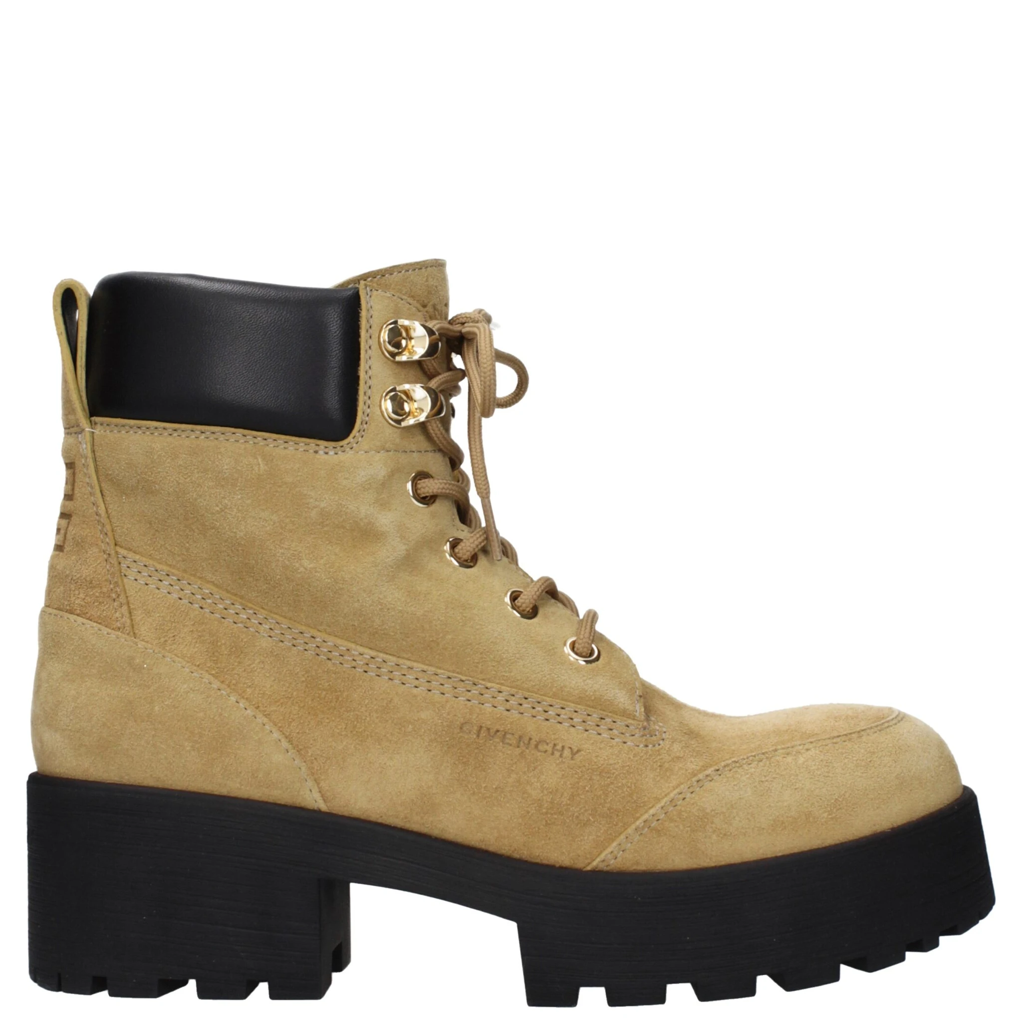 حذاء كاحل من الجلد البني