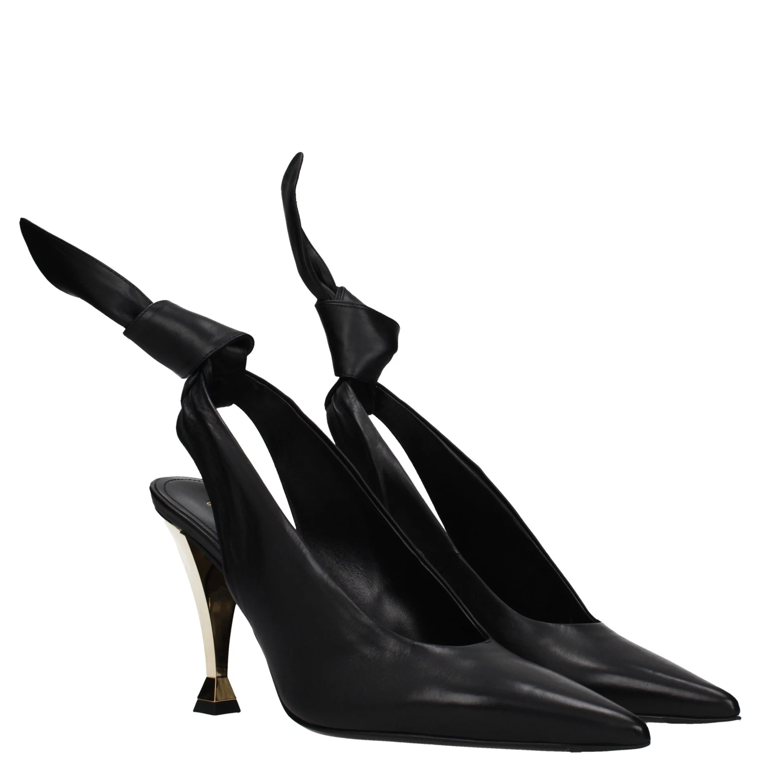 Black Leather Pumps