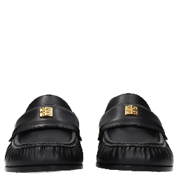 Black Leather Slip-On Loafers