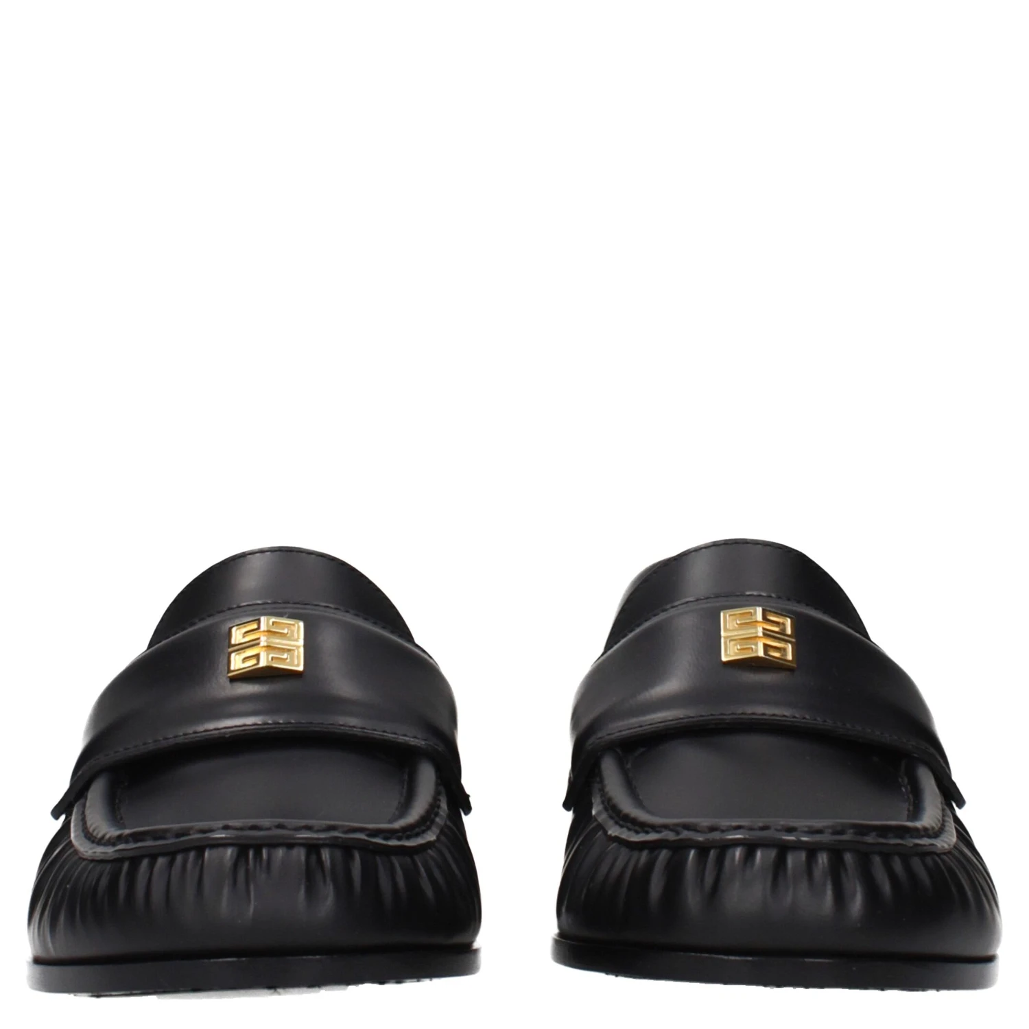 Black Leather Slip-On Loafers
