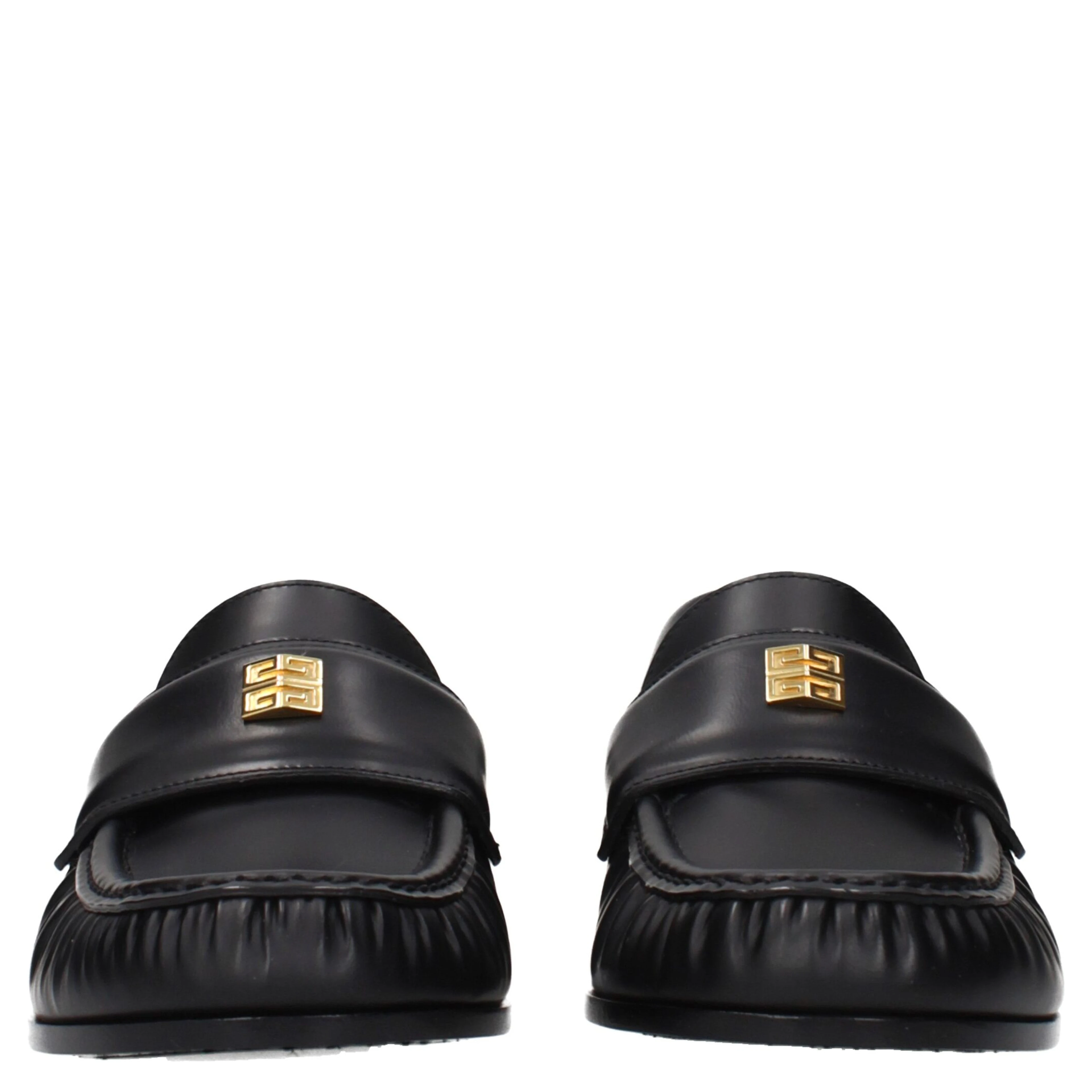 Black Leather Slip-On Loafers