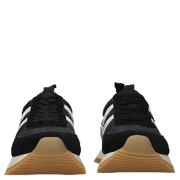 Black Fabric Low Top Sneakers