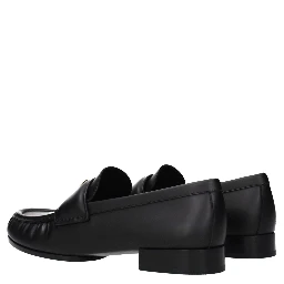Black Leather Slip-On Loafers