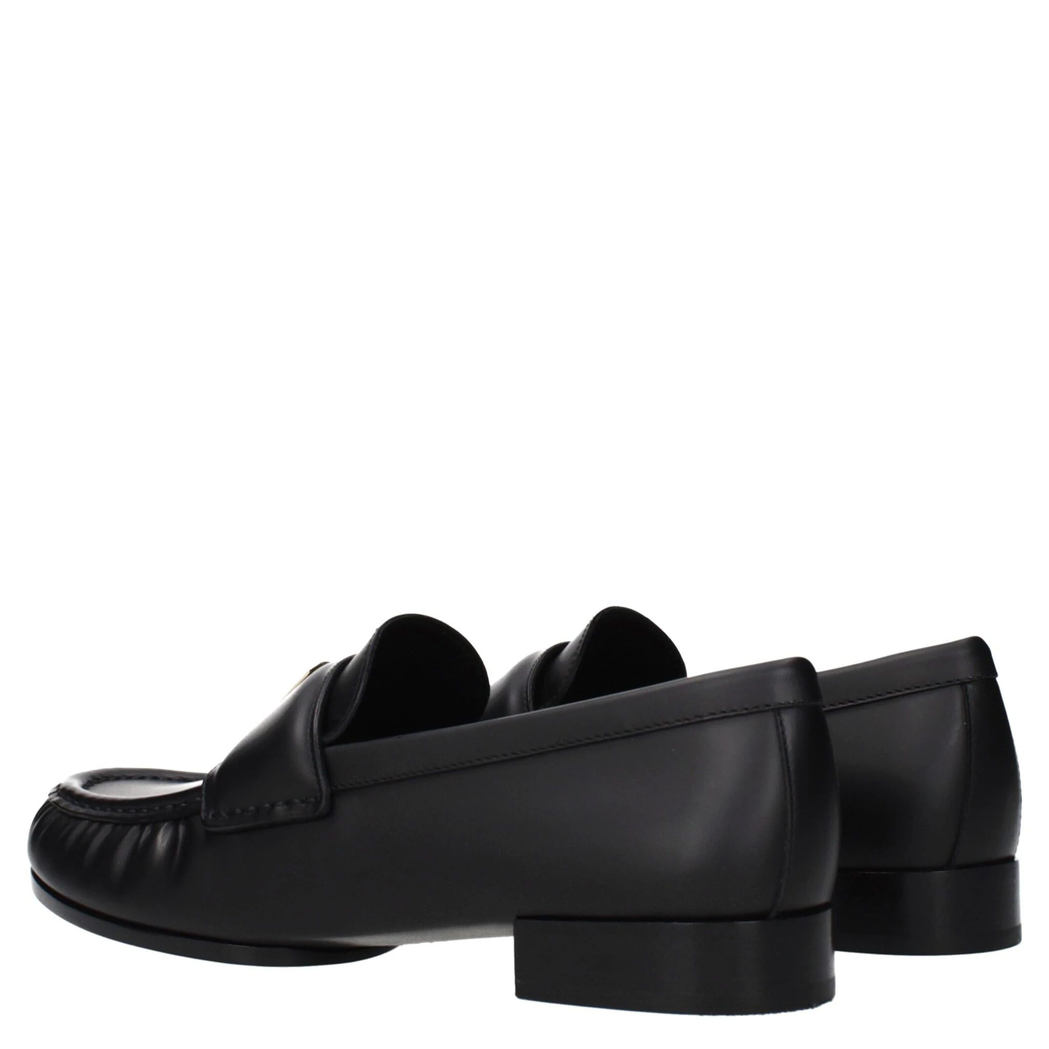 Black Leather Slip-On Loafers