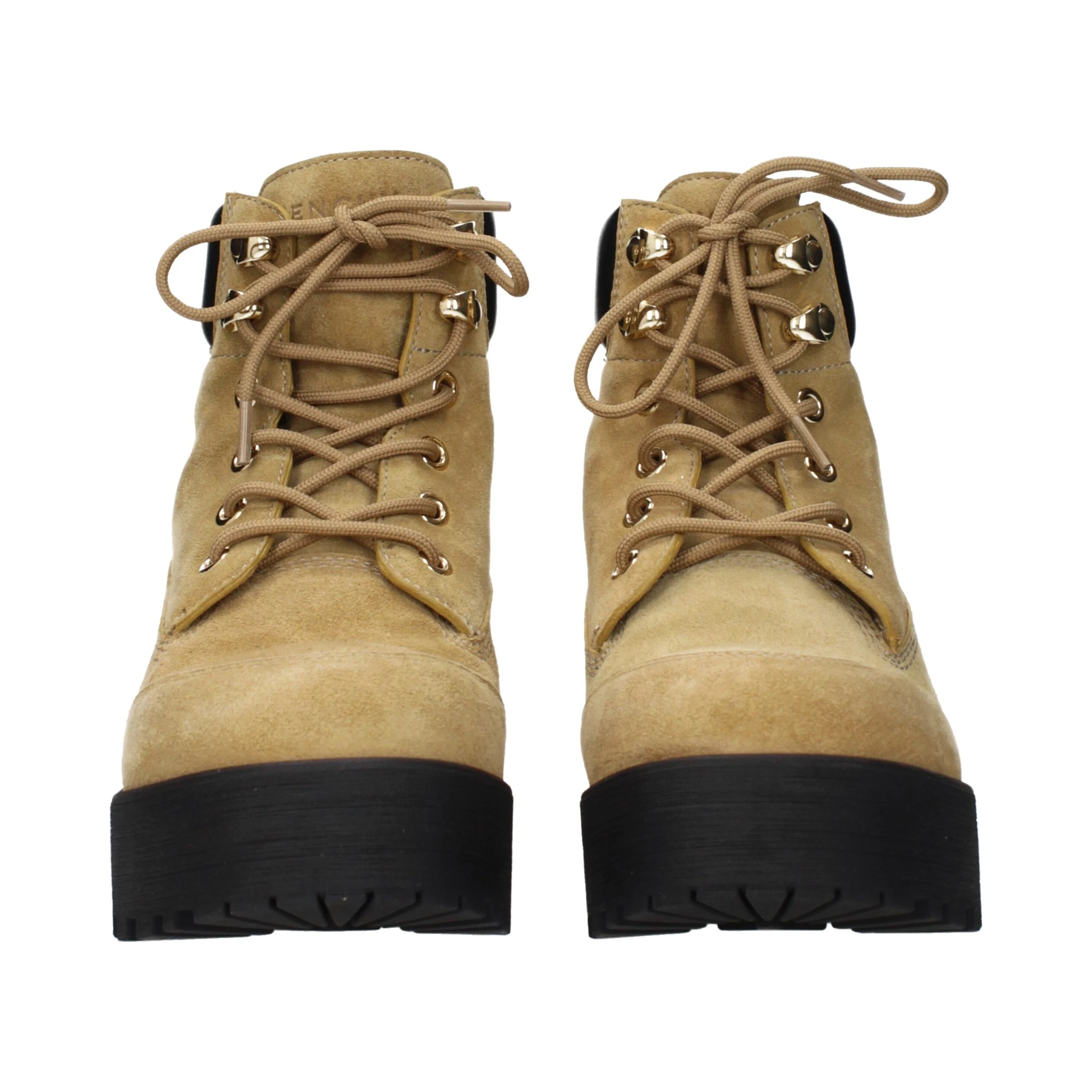 حذاء كاحل من الجلد البني