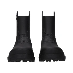 جزمة كاحل سوداء من القطن