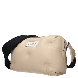 Beige Leather Clutch Bag