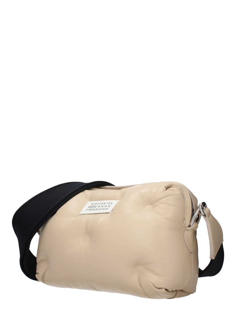 Beige Leather Clutch Bag