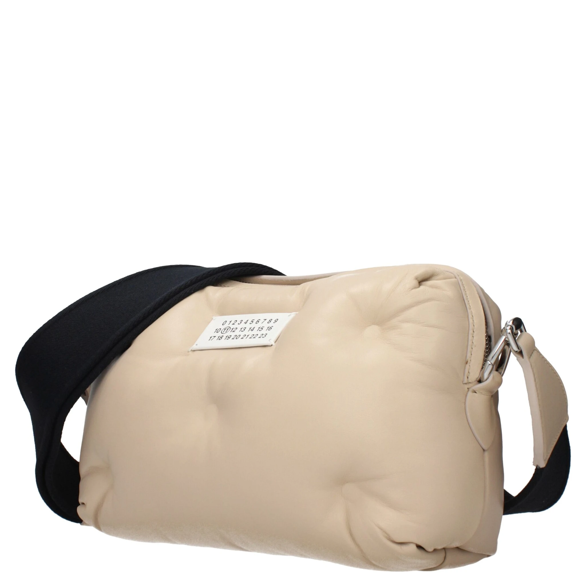 Beige Leather Clutch Bag