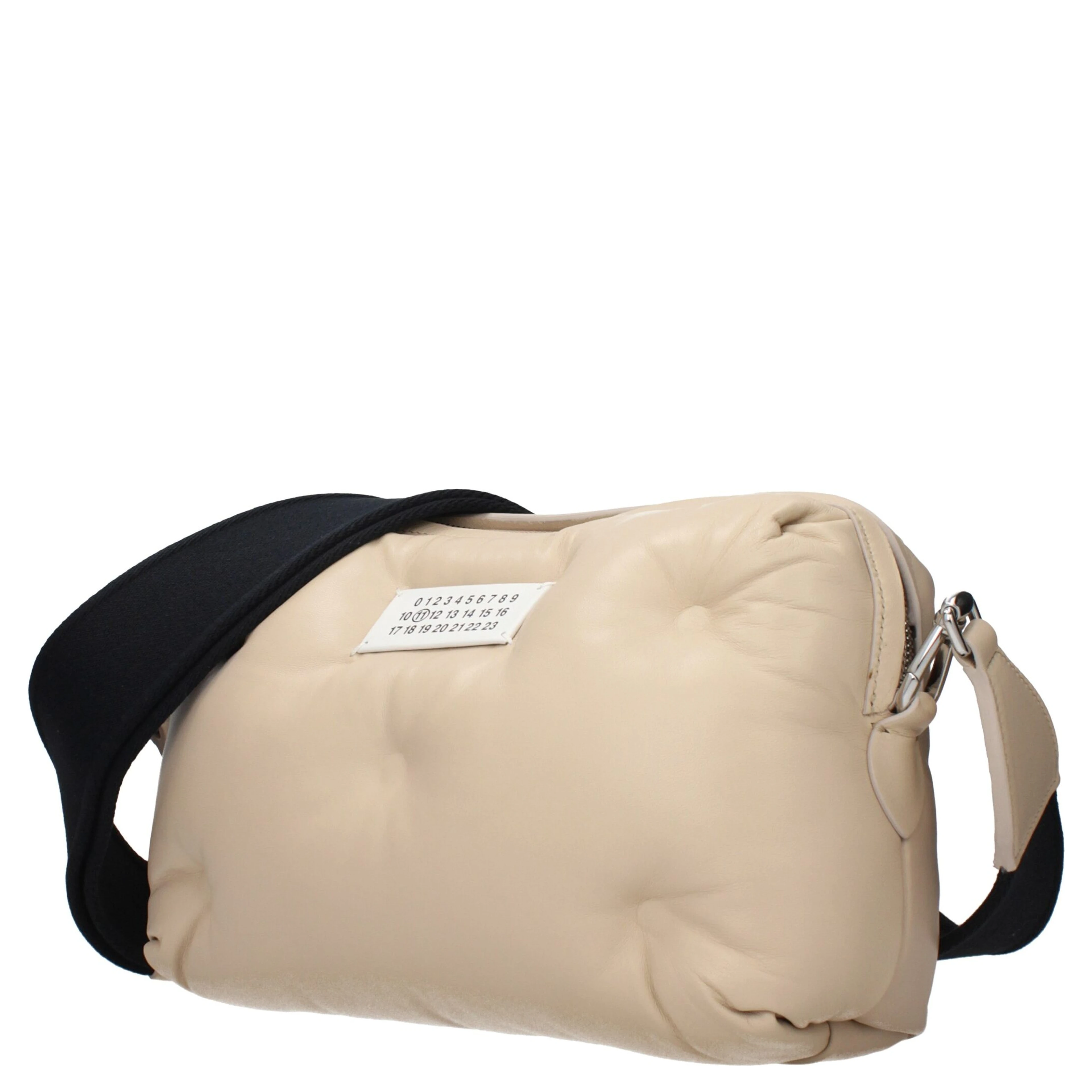 Beige Leather Clutch Bag