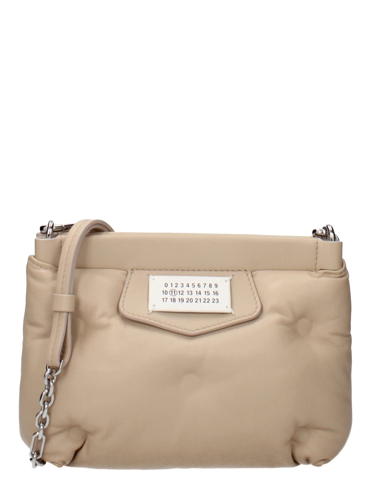 Beige Leather Crossbody Bag