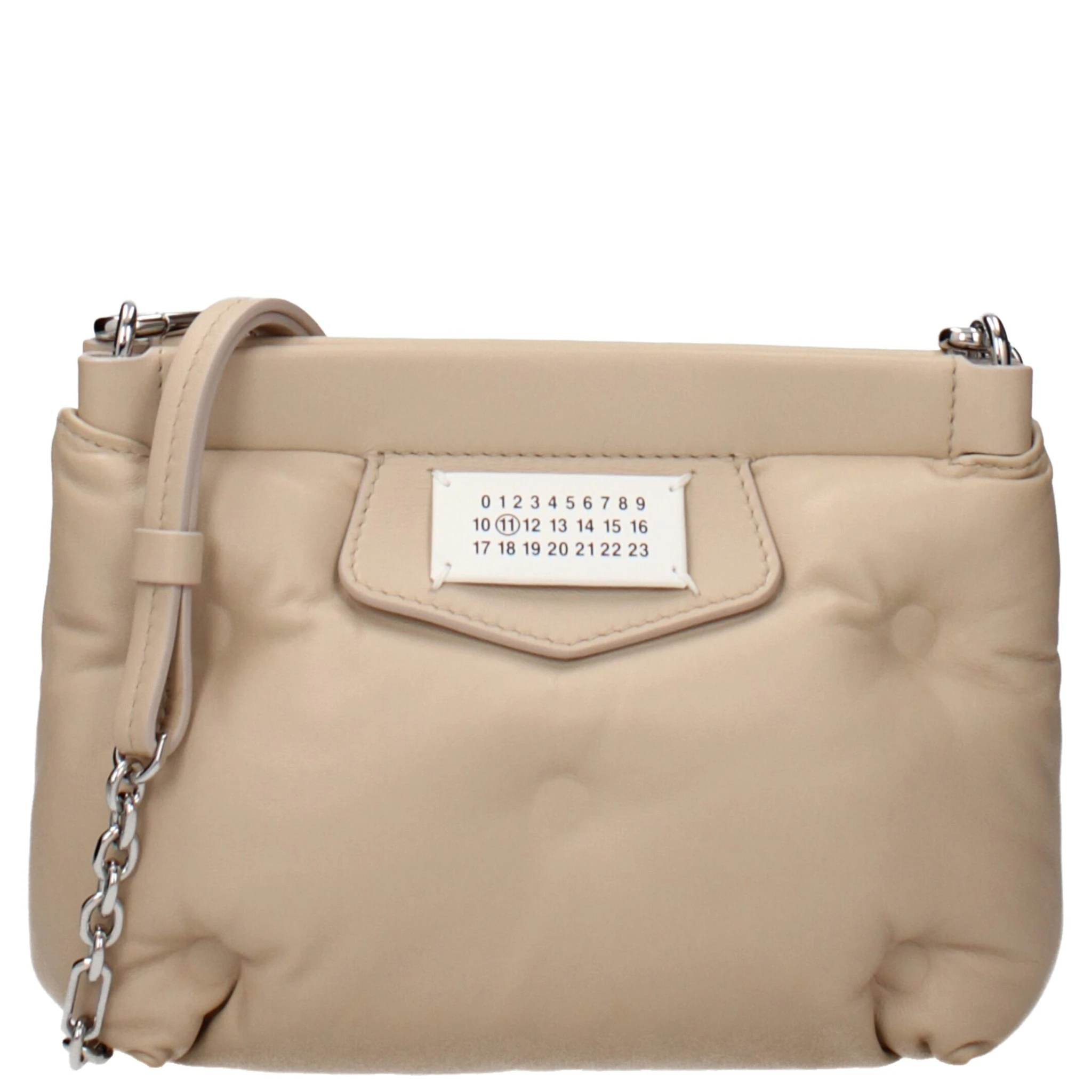 Beige Leather Crossbody Bag