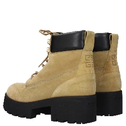 حذاء كاحل من الجلد البني