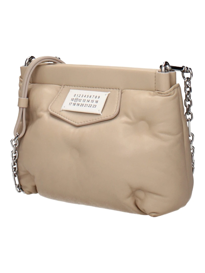 Beige Leather Crossbody Bag