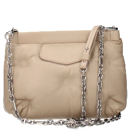 Beige Leather Crossbody Bag