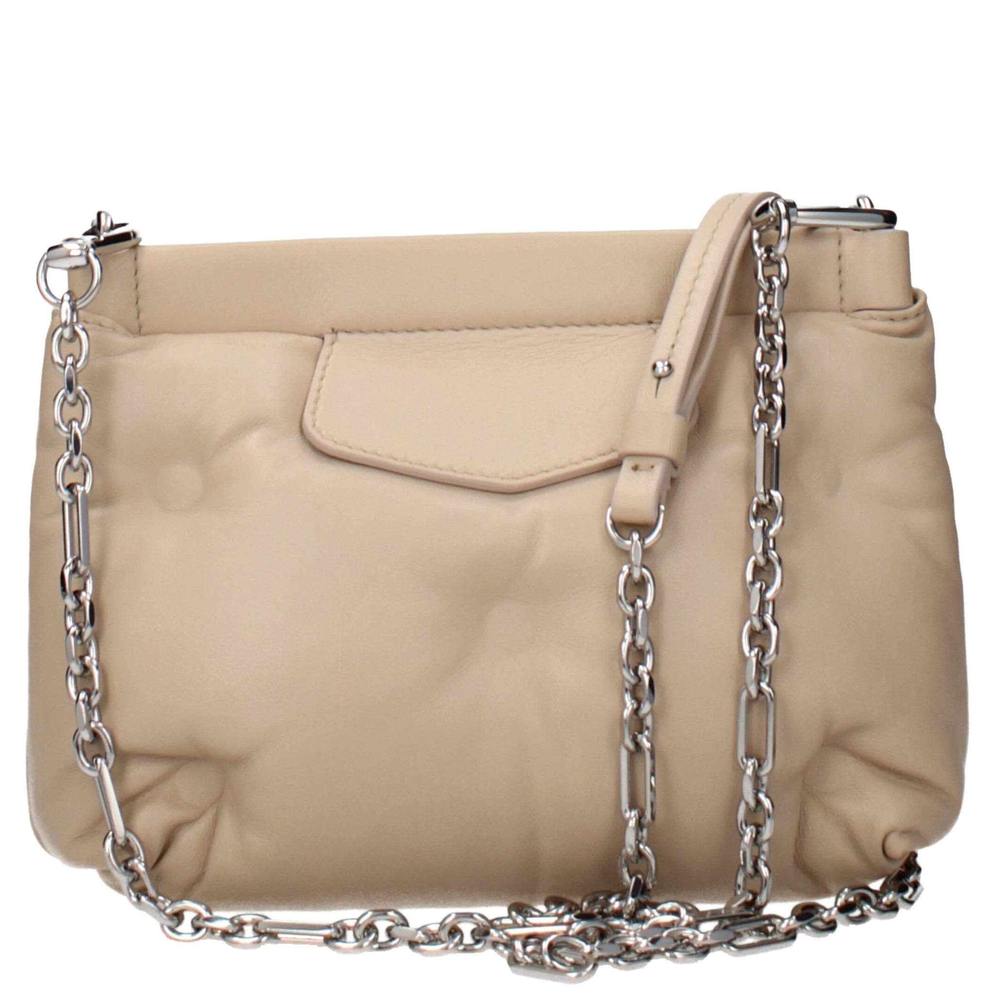 Beige Leather Crossbody Bag
