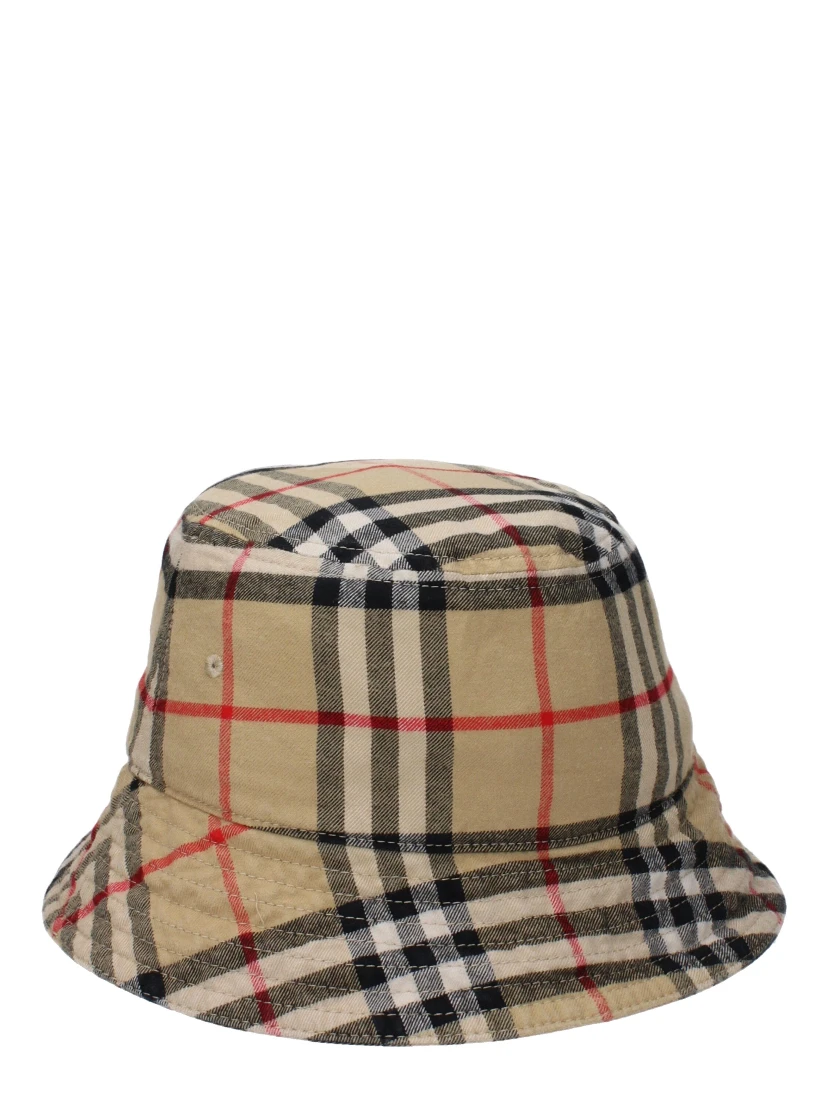 Beige Cotton Bucket Hat