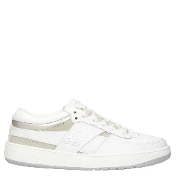 White Leather Low Top Sneakers