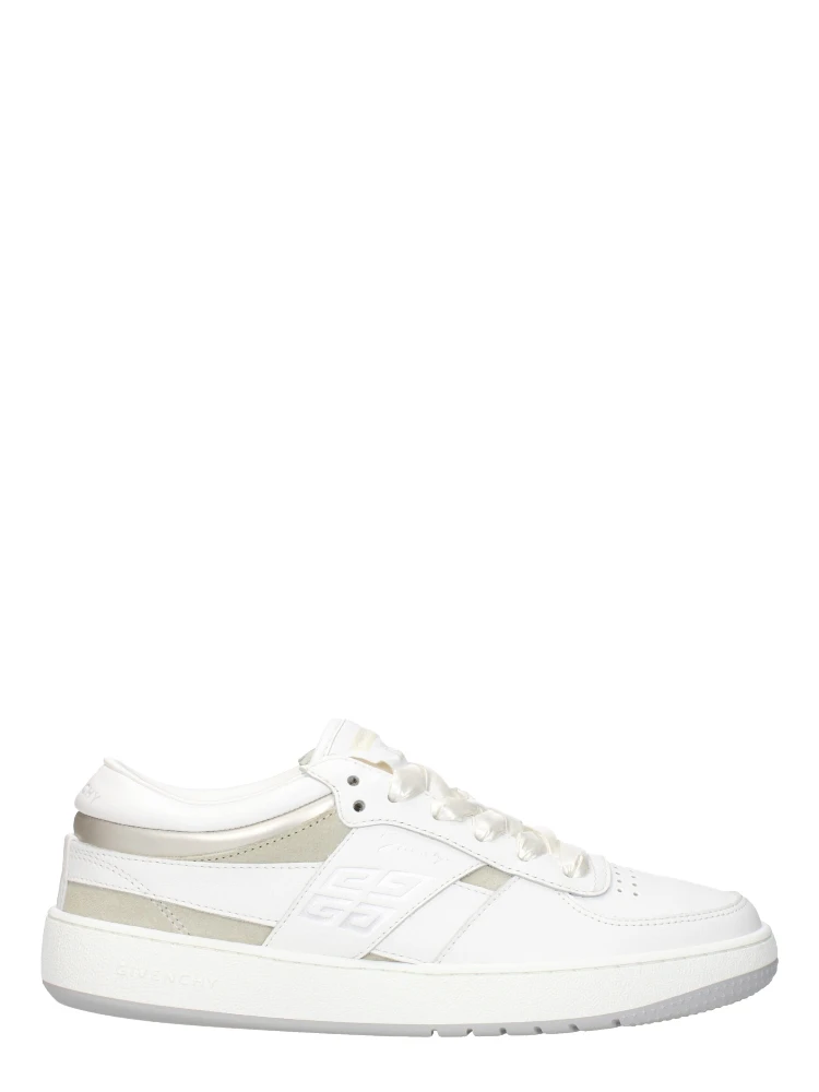 White Leather Low Top Sneakers