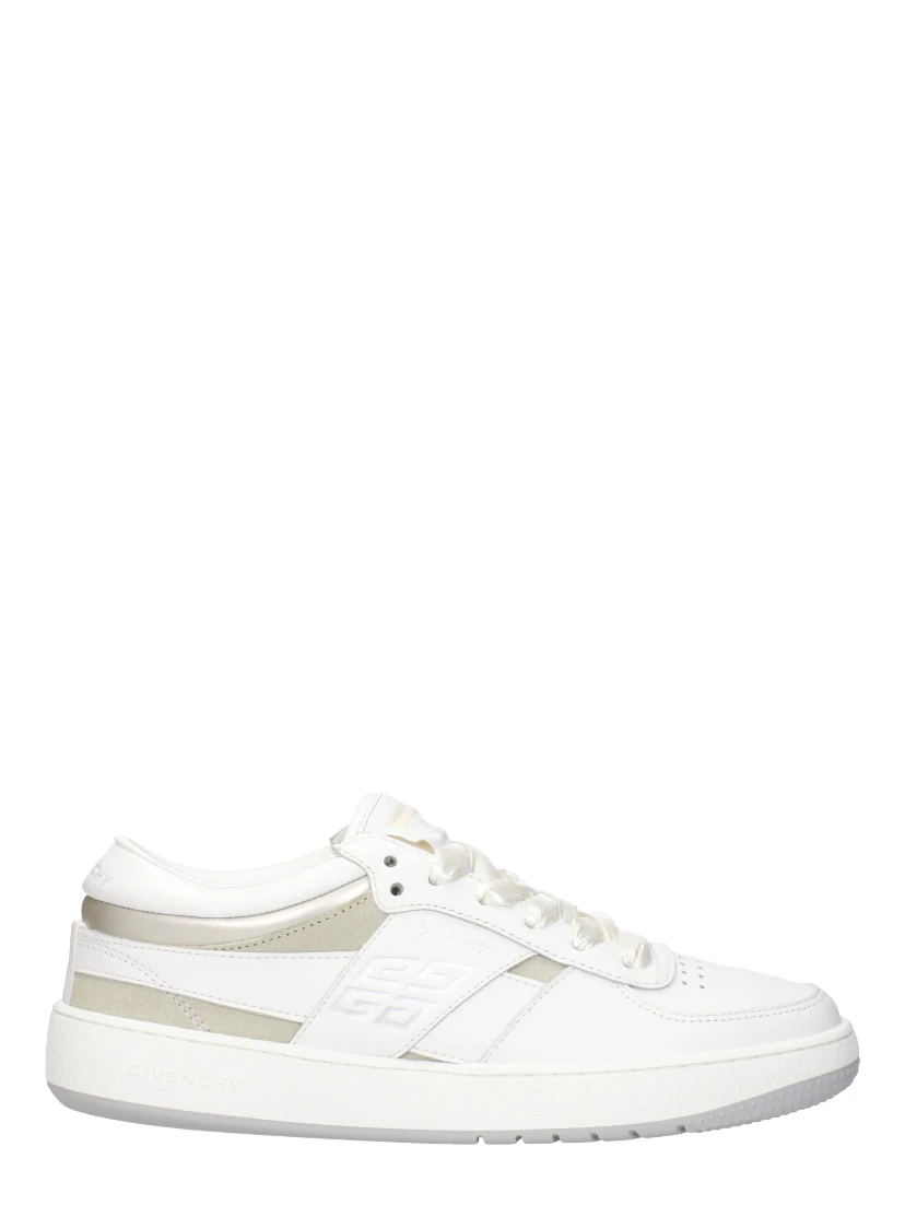 White Leather Low Top Sneakers