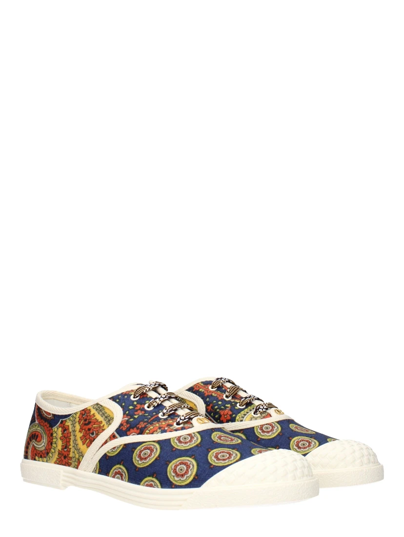 Multicolor Fabric Low Top Sneakers