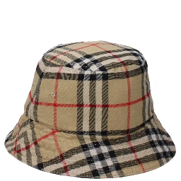 Beige Cotton Bucket Hat