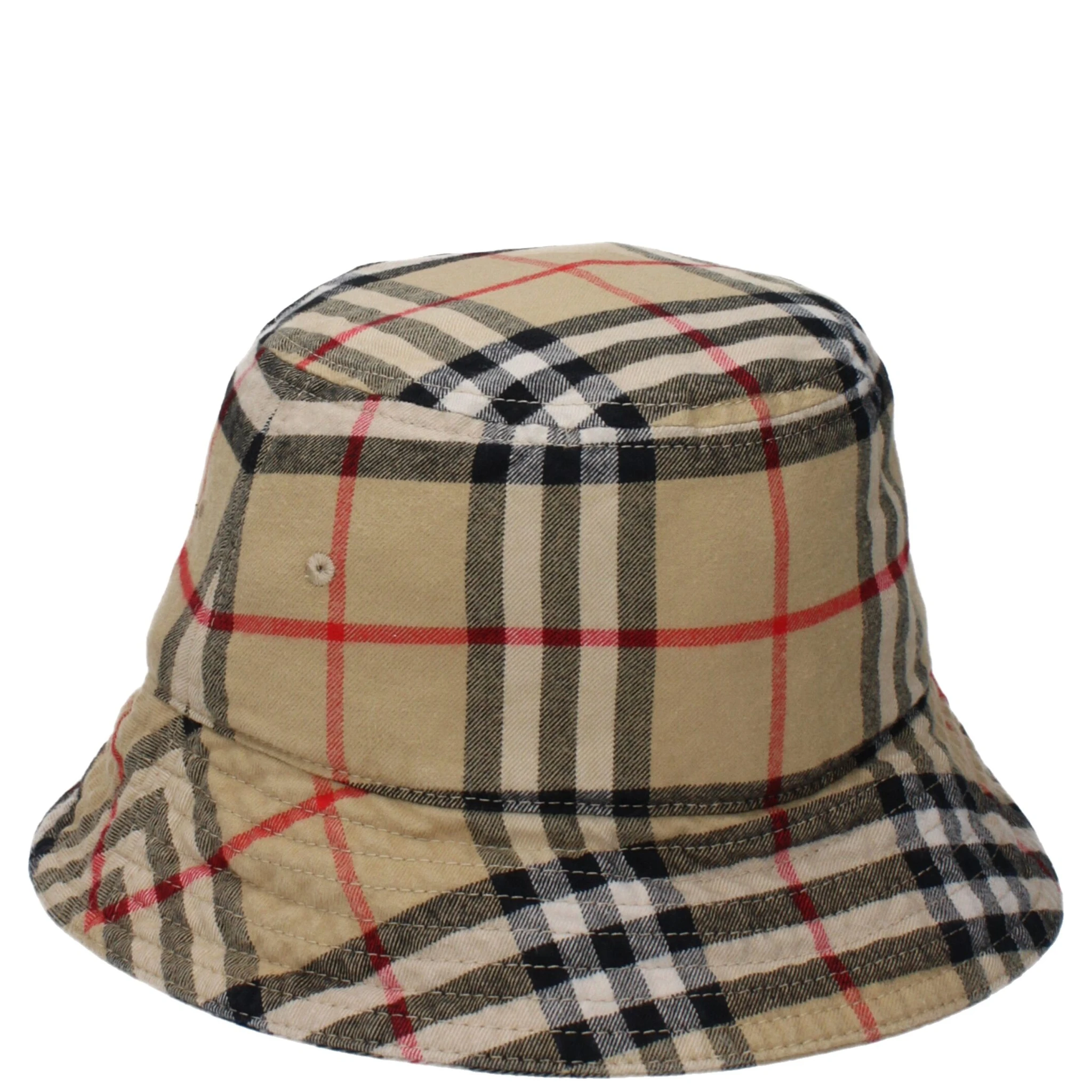 Beige Cotton Bucket Hat
